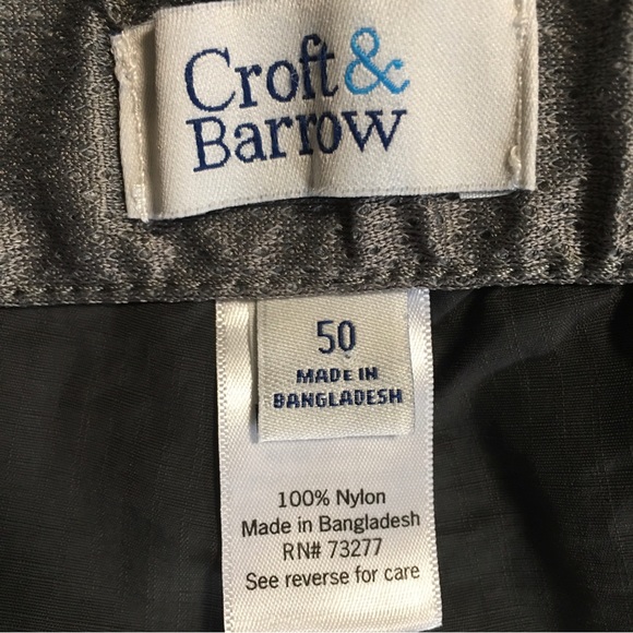 Croft & Barrow 50 Green 100% Nylon Belted Cargo Pocket Hiking Outdoor Shorts - Picture 12 of 14